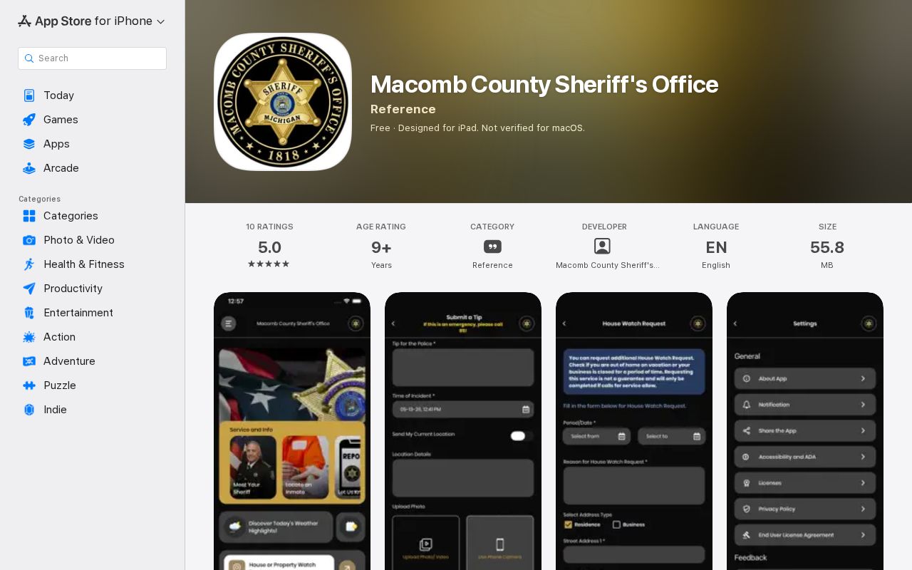 Macomb County Sheriff official Most Wanted and records app channel